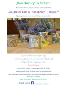 Obrazek wyróżniający Wakacyjne warsztaty rękodzieła: „Kolorowe Lato w Konopnicy” – edycja V