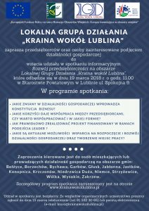 Obrazek wyróżniający Rozwój przedsiębiorczości na obszarze Lokalnej Grupy Działania „Kraina wokół Lublina”