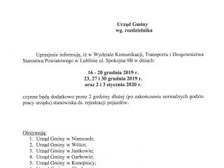 Obrazek wyróżniający Dodatkowe godziny pracy stanowisk ds. rejestracji pojazdów w Starostwie Powiatowym w Lublinie.