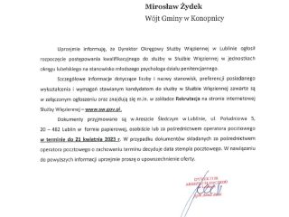 Obrazek wyróżniający Dyrektor Okręgowy Służby Więziennej w Lublinie ogłosił rozpoczęcie postępowania kwalifikacyjnego do służby w Służbie Więziennej