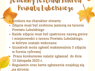 Obrazek wyróżniający Konkurs Fotograficzny „Jesienny festiwal kolorów Powiatu Lubelskiego”