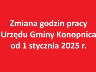 Obrazek wyróżniający Zmiana godzin pracy Urzędu od 1 stycznia 2025r.