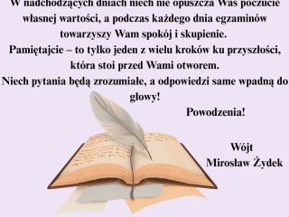 Obrazek wyróżniający Drodzy Ósmoklasiści!
