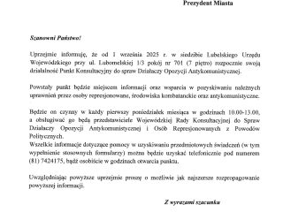 Obrazek wyróżniający Punkt Konsultacyjny do spraw Działaczy Opozycji Antykomunistycznej