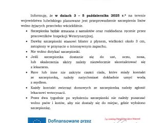 Obrazek wyróżniający Jesienna akcja szczepień lisów przeciwko wściekliźnie – komunikat