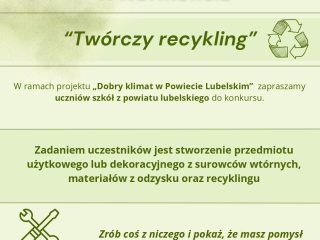 Obrazek wyróżniający ZAPRASZAMY DO UDZIAŁU W KONKURSIE “Twórczy recykling”