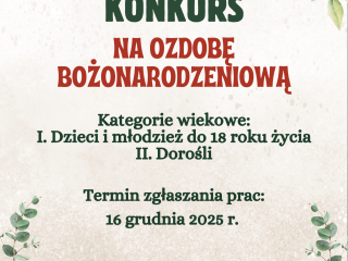Obrazek wyróżniający KONKURS NA OZDOBĘ BOŻONARODZENIOWĄ