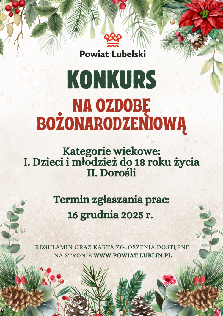 Miniaturka: KONKURS NA OZDOBĘ BOŻONARODZENIOWĄ
