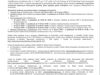 Obrazek wyróżniający OGŁOSZENIE WÓJTA GMINY KONOPNICA o rozpoczęciu konsultacji społecznych projektu planu ogólnego gminy Konopnica