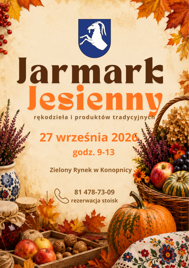 Miniaturka: Jesienny jarmark rękodzieła i produktów tradycyjnych Targ w Konopnicy